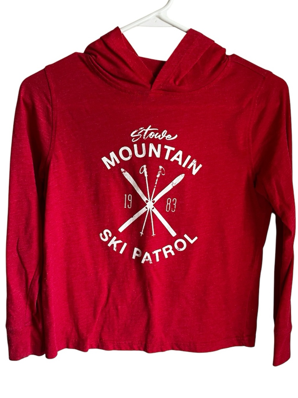 Crewcuts Factory Kids Red 'Mountain Ski Patrol' Hooded LS Tee Size Medium 8-9